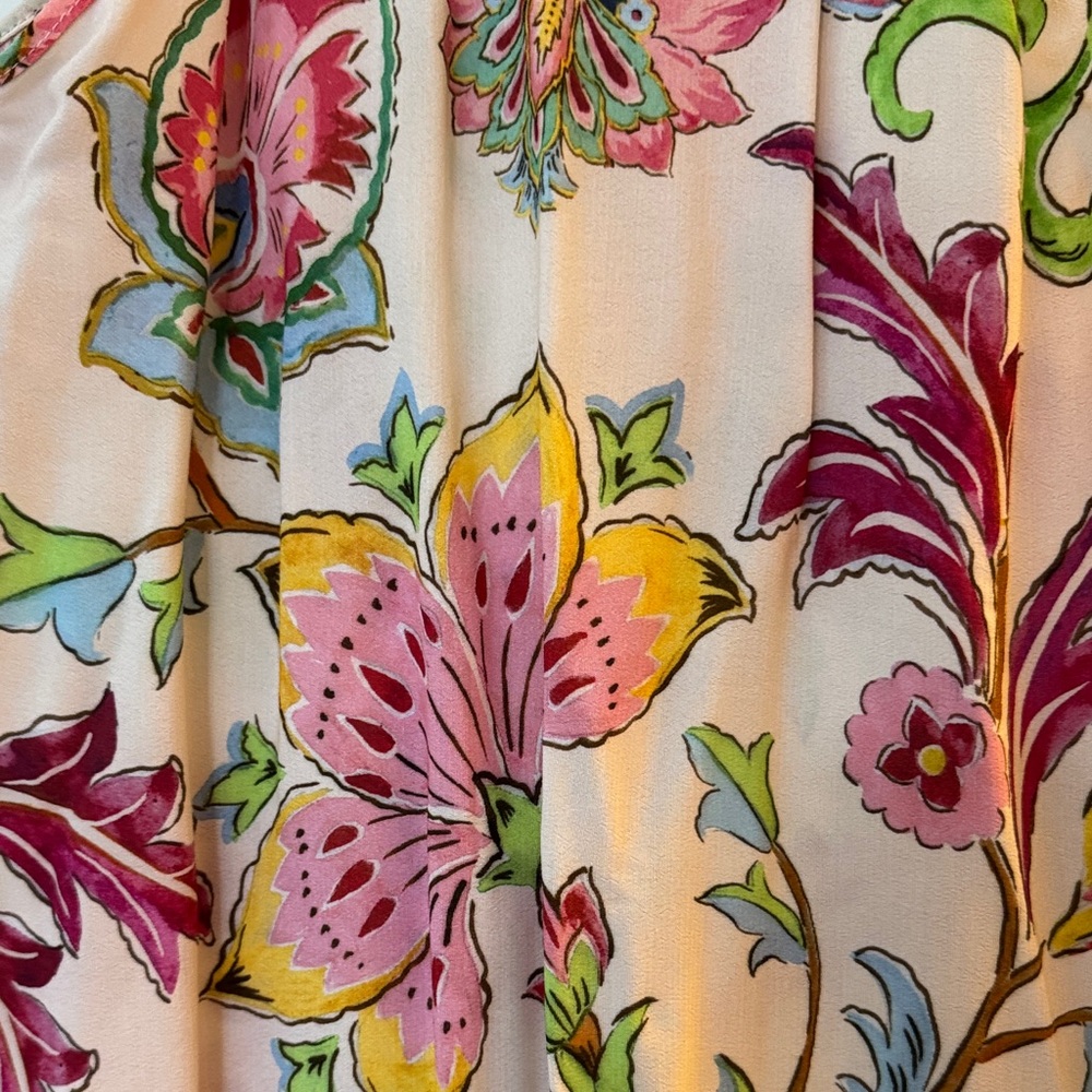 NWT Zara Floral Halter Maxi Dress in Blue Yellow Pink and Cream - Picture 4 of 8